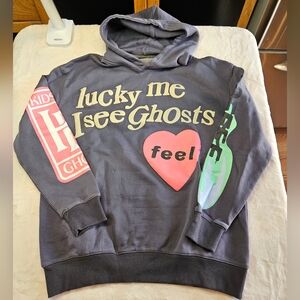 Lucky Me I See Ghosts Hoodie Kanye West Kid Cudi Camp Flog Gnaw Hbat Sz M NO TAG